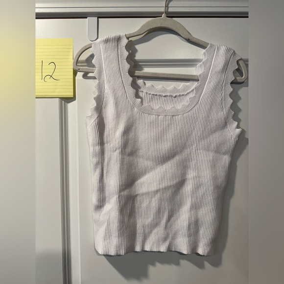 White Ribbed Tank Top - Picture 1 of 4